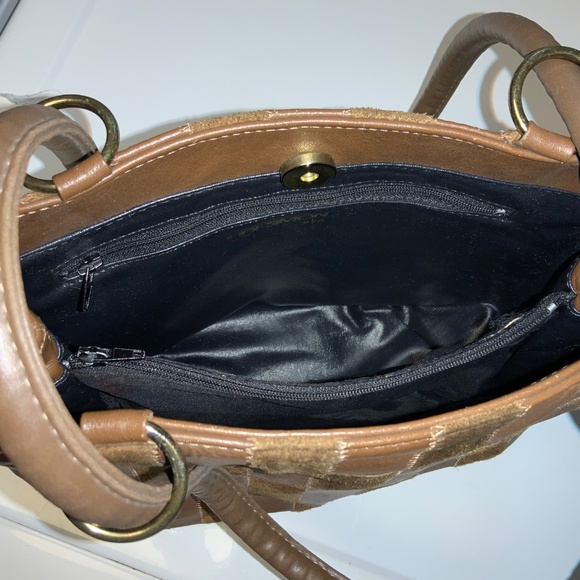 Vintage Judi Simon USA Leather & Suede Patchwork Handbag - Picture 6 of 16